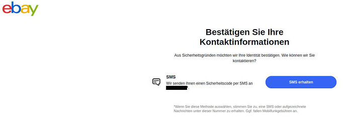 Ebay verlangt SMS Verifizierung zum einloggen 19-02-2023