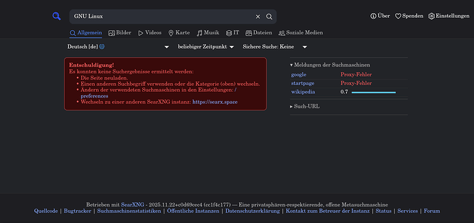 SearXNG Problem