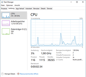 nach Installation Taskmanager