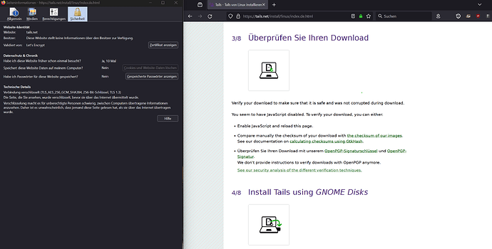 Tails prüfen mit PGP