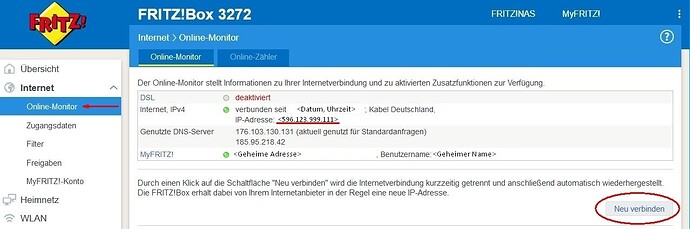FRITZ!Box Internet » Onlinemonitor