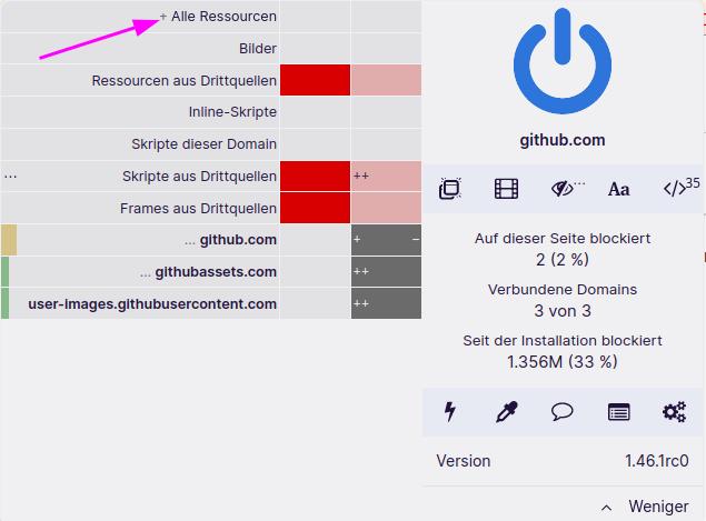 uBO Dynamic Filtering Pane1